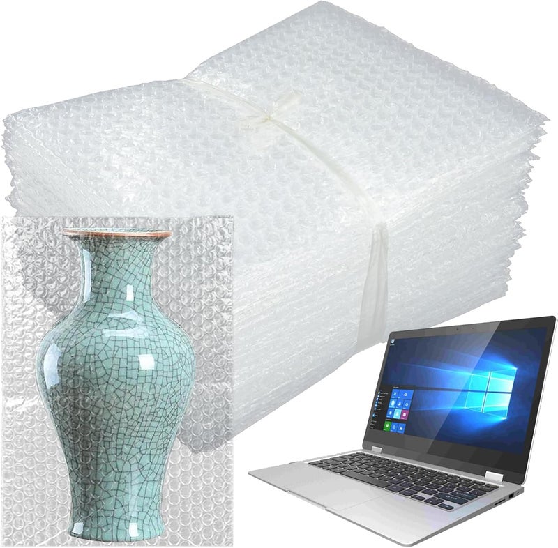 SEUNGCH 50 قطعة أكياس فقاعة، 8"x12" أكياس فقاعة مزدوجة الجدران شفافة للتعبئة، الشحن، التخزين، والتحريك - أكياس cushioning مضادة للصدمات للأشياء الهشة - Image 1